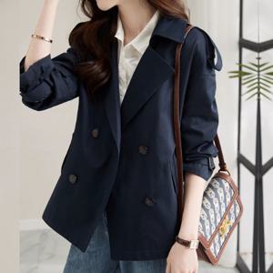 [블랙퀸] 끌레르 카라 하프 트렌치코트 blk002193