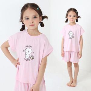 [프리미에팜]프리미에팜 라인프렌즈 아동용 니아 냉감 5부 상하세트 PK