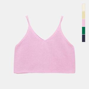 스콰즈 여성 브이넥 니트 나시 캐주얼 크롭 뷔스티에 SFR006