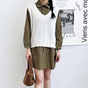 여자여름니트 클래식 디자인 브이넥 여자 니트웨어 여름조끼 베스트