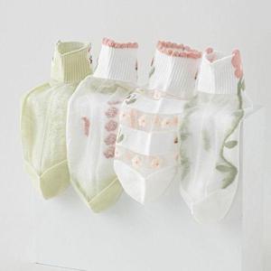 [에이치플러스몰]파스텔톤 상큼 시스루양말 5개세트