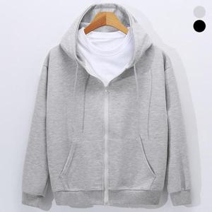 스판 면혼방 캐주얼 후드 집업 HKHD1005