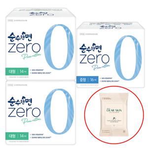 깨끗한나라 순수한면 제로 중형 16개입+대형14개입x2팩+여성청결 티슈 10매