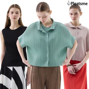 [플리츠미] 플리츠 피터 카라재킷+슬리브리스 블라우스 set