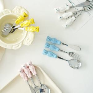 코지테이블 곰돌이 커트러리 세트 3P세트구성 (4 color)