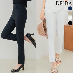 드리다 여성 여름 편한 슬림핏 일자 아이스 쿨 냉장고 바지 빅사이즈 밴딩 팬츠 40-50대 엄마옷 마담 출근