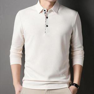 남성 긴팔 와플티셔츠 패션 카라티 면 티셔츠