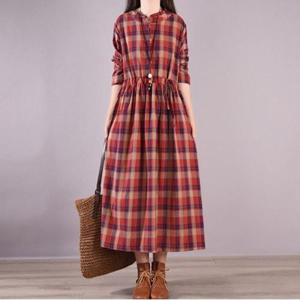 빨강머리앤 체크 롱 원피스