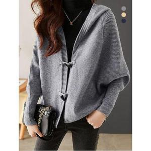 [키리앙]니디 가오리핏 후드 니트 가디건