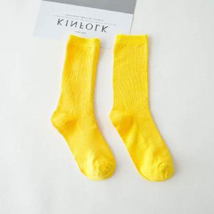 패션양말 여성 데일리 골지 양말 옐로우