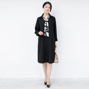 [모슬린]엄마옷 타이 카라 원피스 303FGH067 마담/중년여성/빅사이즈/50대/60대