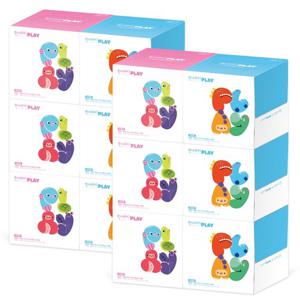 한예지 플레이 MINI 천연펄프 미용티슈 250매 12입