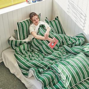 라뽐므 마들렌 스트라이프 차렵이불 K + 베개커버 2장 세트