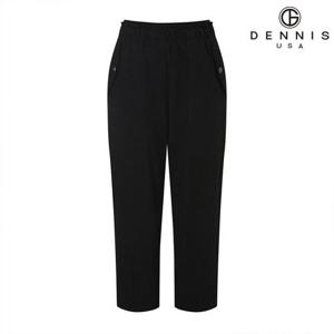 [데니스골프][DENNIS] (방송상품) 여성 세미 배기핏 셔링 8부 밴딩팬츠 블랙_RAQMLPT361