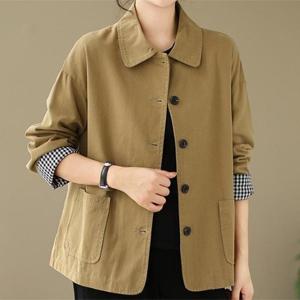 ★BEST특가★[패션시그널] 체크배색소매 싱글야상자켓 23ADCC