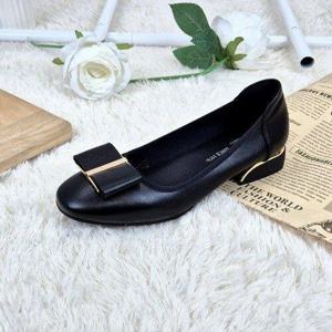 [제이시]제이시 3CM 무지 외반증 소가죽 여자 리본구두 K358