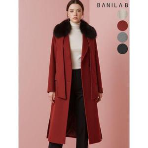 [바닐라비]여성 핸드메이드 폭스 퍼 울코트