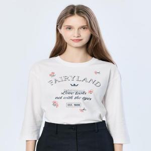 헤지스 여성 그래픽 7부소매 티셔츠 화이트  (HSTS5B201WT)