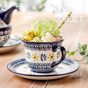 프라카 폴란드풍 도자기 튤립커피잔 2인 세트