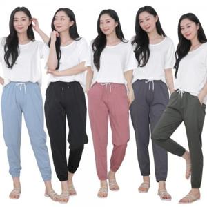 여성 스판바지 여름 아이스팬츠 조거 밴딩여자바지 냉감 운동복 트레이닝 츄리닝