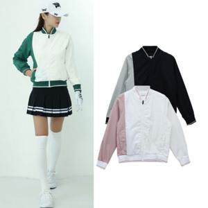 여성 봄 가을 골프웨어 골프 배색 시보리 바람막이 점퍼 L021257