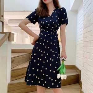 [XBI6J307]랩 원피스 미디 플라워 데이지 여성여름원피스