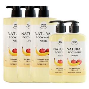 [해피바스]해피바스 정말 촉촉한 바디워시 900g x3 + 촉촉 바디로션 400ml x2