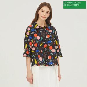 [베네통]베네통 스위티 애플 블라우스 BABLA3441_BK