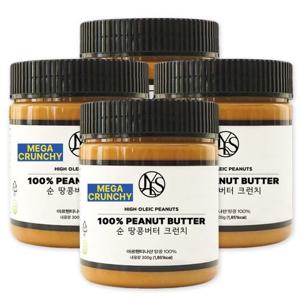 [야스티] 아르헨티나산 하이올레익 땅콩 100% 순 땅콩버터 크런치 300g X 4개