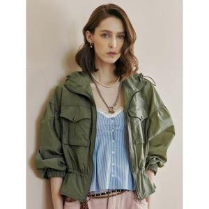 [마쟈]스트링 후드 블루종 윈드 야상 점퍼