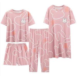 [쉬블림로브]쉬블림로브 4피스(반팔+반바지+긴바지+원피스) 여성 홈웨어 잠옷 세트 GGWD0414