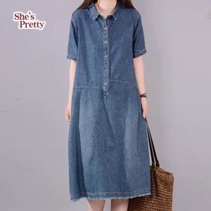 [쉬즈프리티] 레오데님셔츠원피스