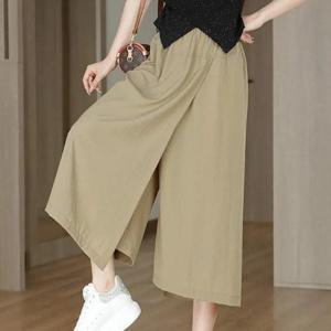 [애슬릿] 여성 7부 롱 랩 치마 바지 팬츠 중년 엄마 옷