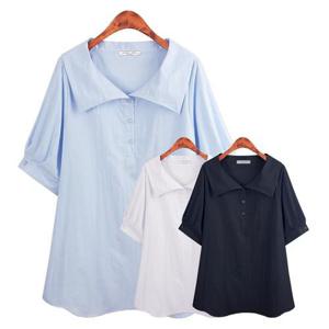 [허밍퍼플]여성용 5307 엘더 쿨 JN 단추 BL 빅사이즈 여름 블라우스 체형커버 결혼식 오피스룩 여성의류