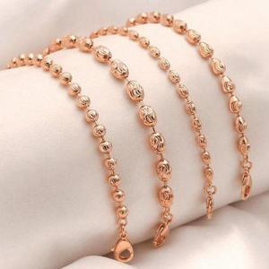 [미니아트] 14KGP 로즈골드 데일리 컷팅 볼 체인 패션 팔찌 4종 택1
