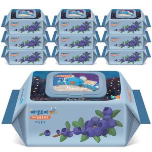 페넬로페 아기물티슈 100셀룰로오즈 페일블루 캡형 70매*10팩