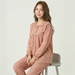 갤러리아_바풀 여성 도톰한 순면 잠옷 기모 상하 보온 실내복 세트 JWS 18