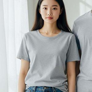 [셀럽하우스]남자 REOF5577 여성 면 반팔 티 여름 무지 기본 티셔츠 회색90