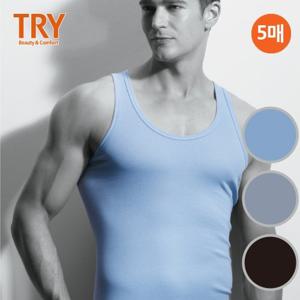 트라이 남성 순면 런닝 5매입 유색런닝