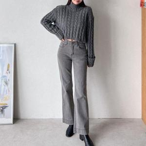 [다잇템]여자 그레이진 세미와이드 부츠컷청바지 팬츠