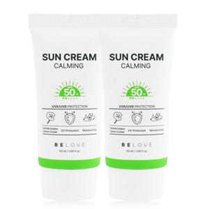 (1+1)비러브 카밍 선크림 50ml  SPF50+ PA++++ /순한 눈시림없는 자외선차단제 시카 선블록