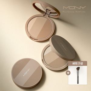 (SET) 맥퀸뉴욕 페이크업 컨투어 쉐딩 3종 브러쉬 세트/코쉐딩 하이라이터 3컬러 9g