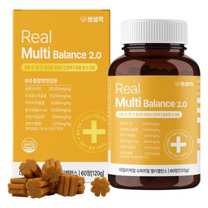 펫생각 강아지 종합 영양제 60정 2개월분 멀티밸런스 비타민 관절 눈 피부 장 면역 도움