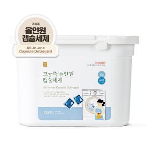 쉼표365 고농축 올인원 캡슐세제 100개입 세탁세제 중성 일반 드럼 겸용 대용량
