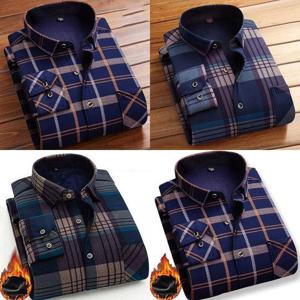 [깨비몰] 남성 겨울 체크무늬 안감 기모 남방 셔츠