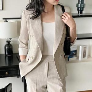 여자 봄 여름 투버튼 7부 블레이저 정장 자켓_3