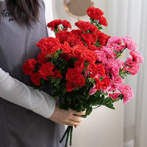 카네이션 성묘 조화 꽃 프라임 14대부쉬 48cm 3컬러 추모 납골당 산소 묘지 장식 소품 수목장