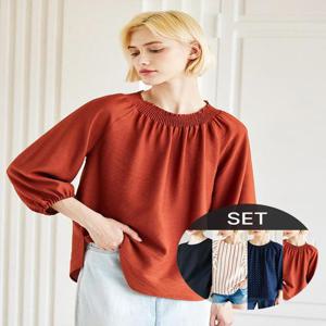 [더핸드메이드][세트] 블루종 퍼프 소매 블라우스 4종세트 _V