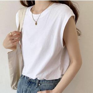 여성 민소매 나시 티셔츠 여름 레이어드 나시티 WFI0YKW