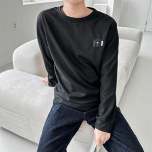 라운드 긴팔 티셔츠 남성 무지 롱슬리브 레이어드티